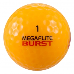 MEGAFLITE BURST ORANGEの商品画像 WARNING !  飛びすぎ注意の非公認球! !<br />
超高弾性ラバーと超規格外仕様による驚きの超飛距離！