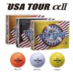 USA TOUR DISTANCE αII 12Pの商品画像 新開発の高反発ソフトコアと新設計332ディンプル構造で飛びを追求高弾性アイオノマーカバー採用により、よりソフトな打感を実現
